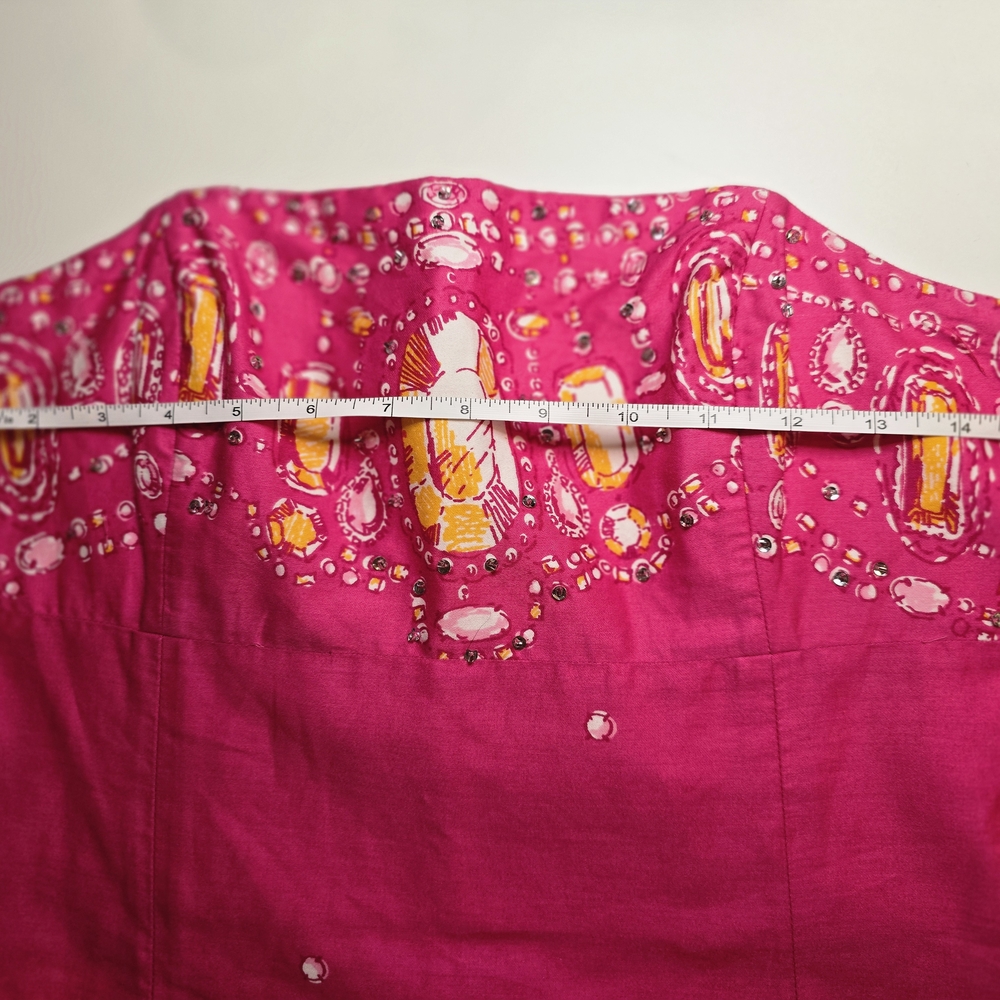 Pink Rhinestone Strapless Dress - Picture 4 of 4